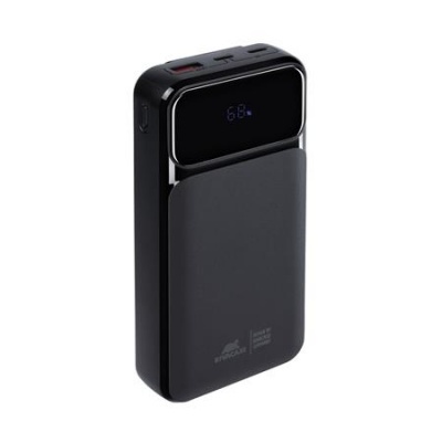 Power bank, beépített kábellel, 20.000mAh, RIVACASE "VA2221", fekete