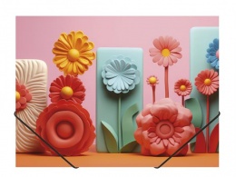 Gumis mappa, 15 mm, PP, A4, PANTA PLAST, "Modern Flowers"