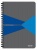 Spirálfüzet, A5, vonalas, 90 lap, laminált karton borító, LEITZ "Office", szürke-kék