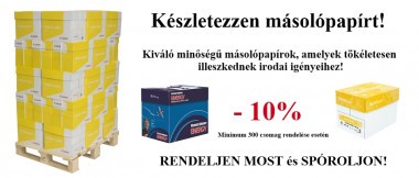 Raklapos másolópapír 10% kedvezménnyel, ingyenes szállítással!